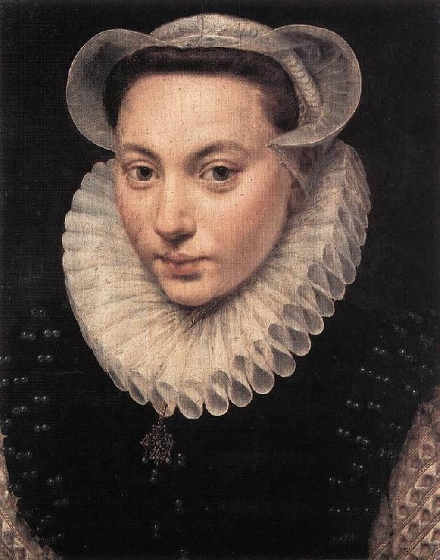 POURBUS, Frans the Elder Portrait of a Young Woman fy